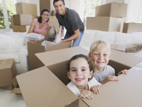 Removal vehicle and moving boxes for a home move in Ireland