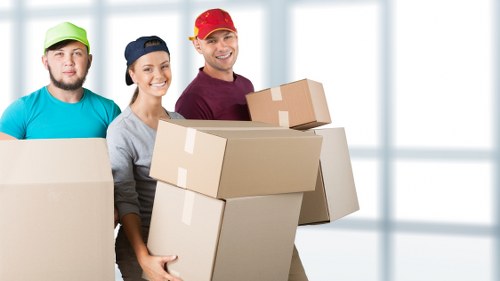 A smooth home relocation scene with boxes and furniture in Ireland