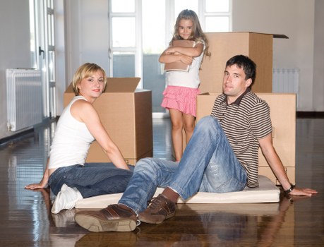 Boxes and labelled items prepared for unpacking in an Irish property