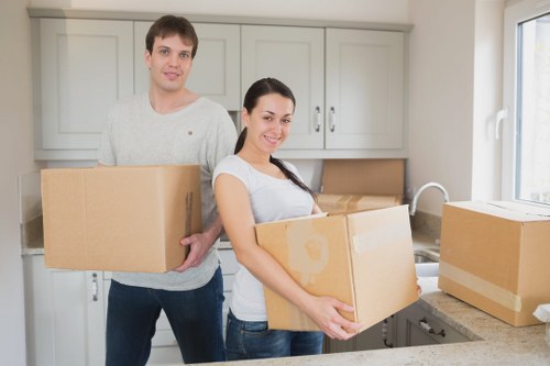 Professional removals team handling furniture in an Irish property