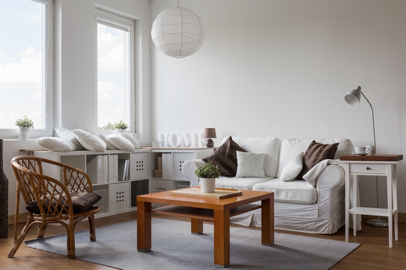 Packed boxes and furniture prepared for transport